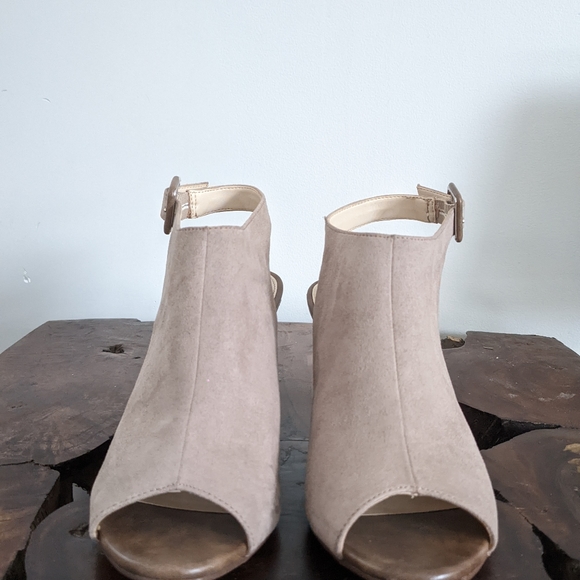 Suede Open Toe Heels - Picture 2 of 8